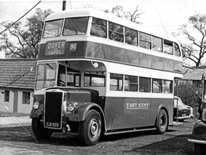 East Kent Road Car Company number 90 Dover - Capel, 53-seater Leyland PD1 with Leyland body work. Dover Museum.