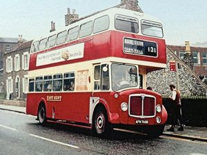 East Kent Road Car Company AEC Regent V with Park Royal body delivered in 1964. On London Road, Buckland. Eric Baldock 