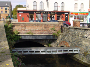 Ladywell/Park Street bridge over Dour, note the older bridge underneath. Alan Sencicle
