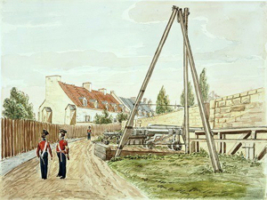 Artillery Barracks and gun emplacements Quebec by James Pattison Cockburn c1830. Wikimedia-commons