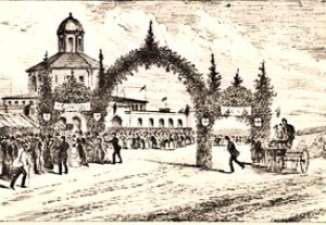 Richmond, Ontario - Return of the Governor General, Canadian Illustrated News 1872. This is the sort of welcome that would have been put on for Earl Richmond when he arrived in August 1819. Library Archives of Canada
