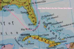  Slave Ships route between the Florida Strait and the Bahamas to New Orleans - Parnell's World Atlas 1977