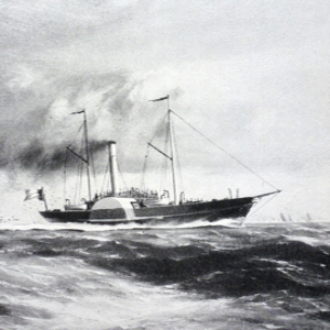 Chemin de Fer 1849 later the Diamant painting by Gordon Ellis (1920-1978). Belgium Marine