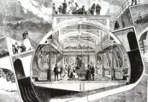 Bessemer showing the 'Swinging Saloon.' Illustrated London News 1875. Tom Robinson