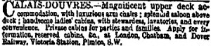 Calais-Douvres advert May 1878