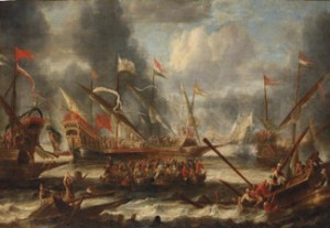 Possibly the Battle of Dover 1652 by Catharina Peeters. Wikimedia Commons