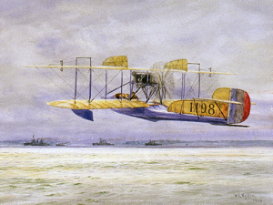 White &amp; Thompson No. 3 flying boat by William Lionel Wyllie 1851-1931. Delivered to Dover September 1915. National Maritime Museum, Greenwich.