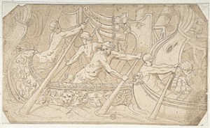 Roman Galley drawn 16th centuary Metropolian Museum of Art. Wikimedia