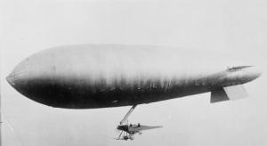 Sea Scout (SS) airship, nicknamed ‘Blimps’ powered by BE2 single-engine tractor mount. Dover Transport Museum