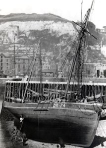 Boat building - Smack Forget-me-Knot, Tidal basin built 1883. Dover Museum