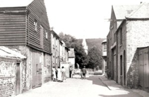 Caroline Place looking towards the timberyard. Dover Library