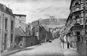  Castle Street late 19th century looking towards the Castle. On the left is Stembrook Mill. Dover Museum