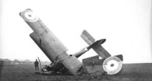 Crashed plane at Guston Airfield. Dover Museum