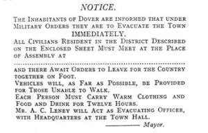 Evacuation Notice issued late 1914 by orders of Brigadier-General Crampton. LS