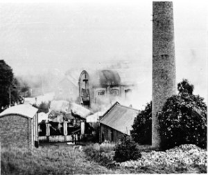Crabble Paper Mill at time of fire 10 July 1896. Dover Museum