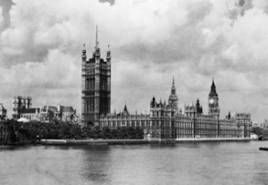 House of Parliament and Westminster Abbey 1909. Library of Congress