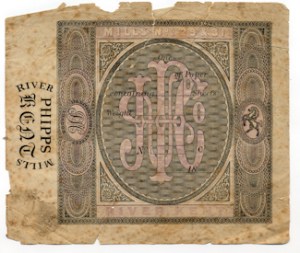 John Phipps & Co., River-mill Dover registered 1824, label attached to bales of paper. Dover Museum