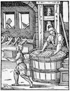 Papermaker Woodcut from Jost Amman (1539-1591). Wikimedia