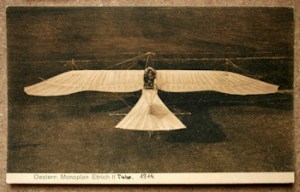 Etrich Taube II monoplane the first military aeroplane in the Austro-Hungarian Monarchy Army 1914. Takkk Wikimedia