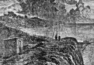 Coast Guard signal station on top of Shakespeare Cliff. Dover Museum