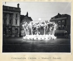  Coronation Crown in Market Square 2 June 1953. Dover Museum