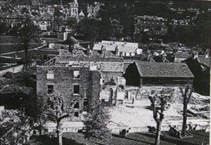Stembrook 1945-7, Church Street in foreground, Pencester Gardens on left. Dover Library