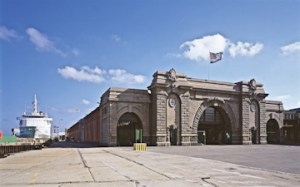 The former Marine station entrance, now cruise terminal 1. Dover Harbour Board