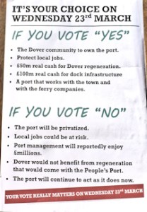 Referendum Poster over the possible privatisation of the Port - 23 March 2011. LS