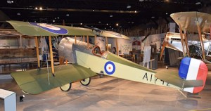 Bristol Scout D aeroplane at Aerospace Bristol. Note Lewis gun on upper wing. Hugh Llewelyn Wikimedia
