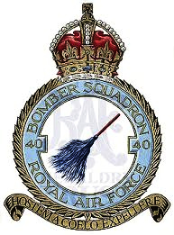 No 40 Squadron’s Badge heraldry - a broom in honour of Mick Mannock. RAF Heraldry Trust