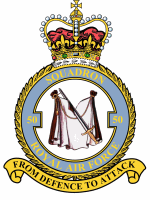 50 Squadron crest, formed at Swingate in May 1915 motto From Defence to Attack. Wikimedia