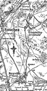 Map showing Vimy Ridge in the Times history of the War. Times 1916