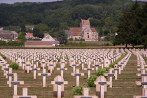 Soupir N° I National Cemetery Chemin des Dames ridge, graves of French soldiers who fought in the Second Battle of Aisne 1917. Bodoklecks