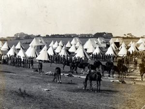 Troops in tents. Dover Museum