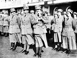 Members of the Women's Royal Air Force (WRAF) on parade circa 1918. Imperial War Museum
